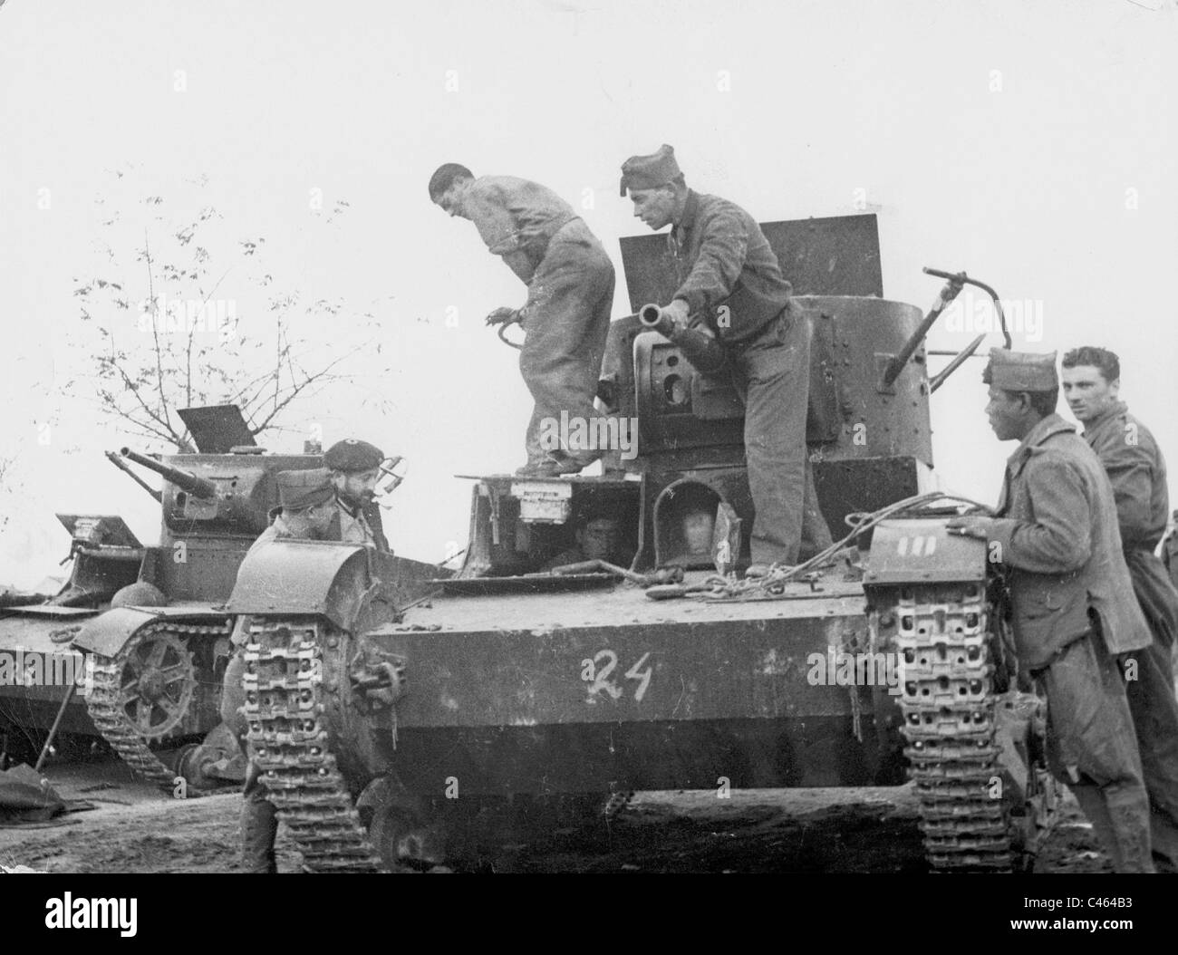 Russische Panzer in den spanischen Bürgerkrieg, 1936 Stockfoto