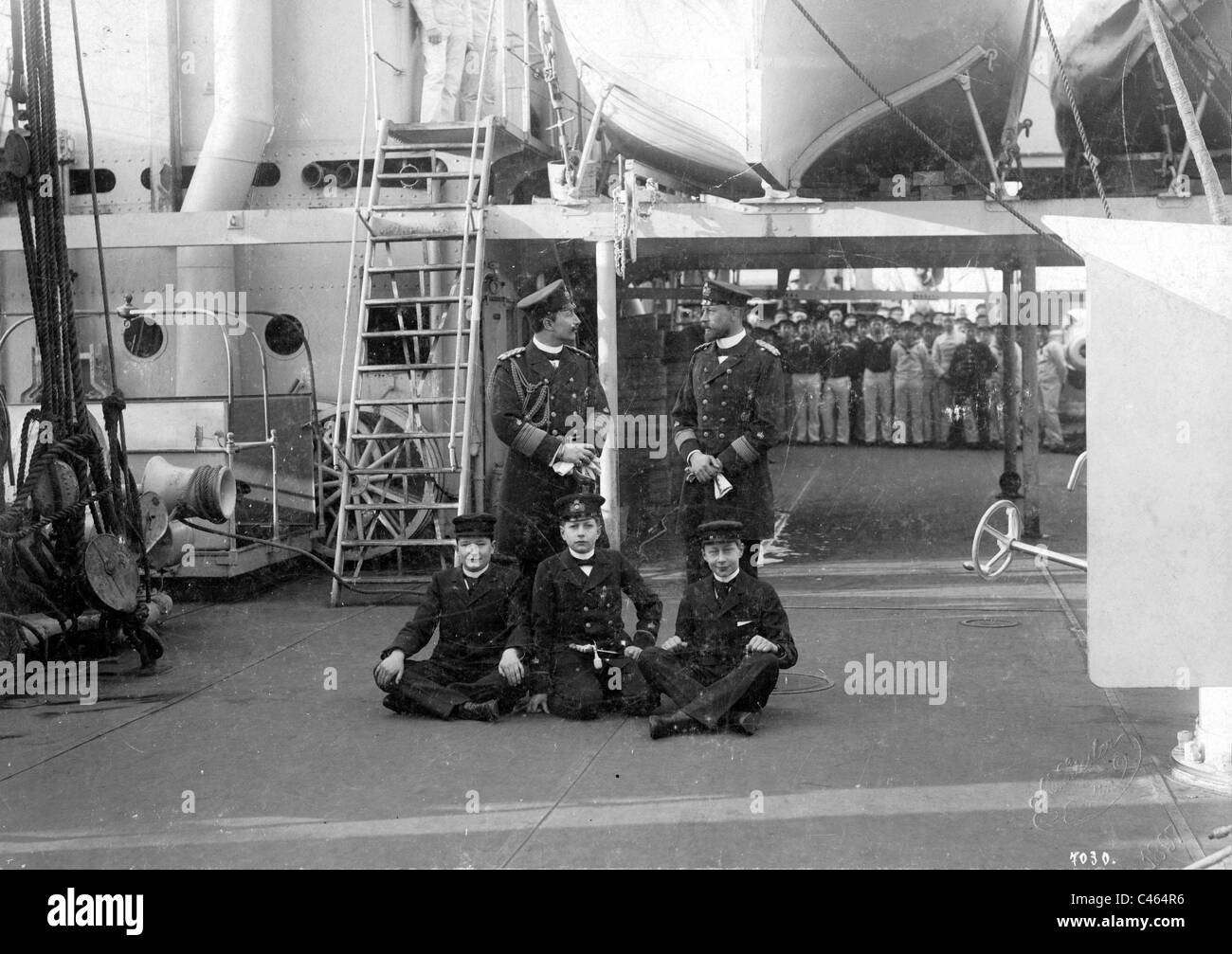Kaiser Wilhelm II an Bord eines Schiffes, 1897 Stockfoto