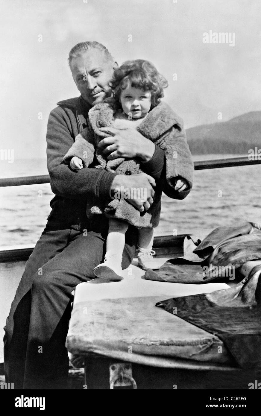 John Barrymore mit seinem Sohn, 1933 Stockfoto