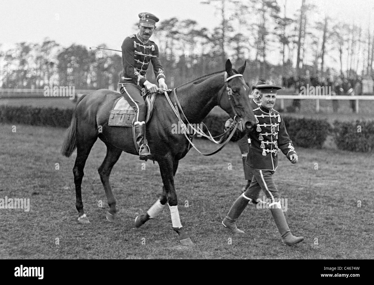 Jockey bei einem Pferderennen, 1910 Stockfoto