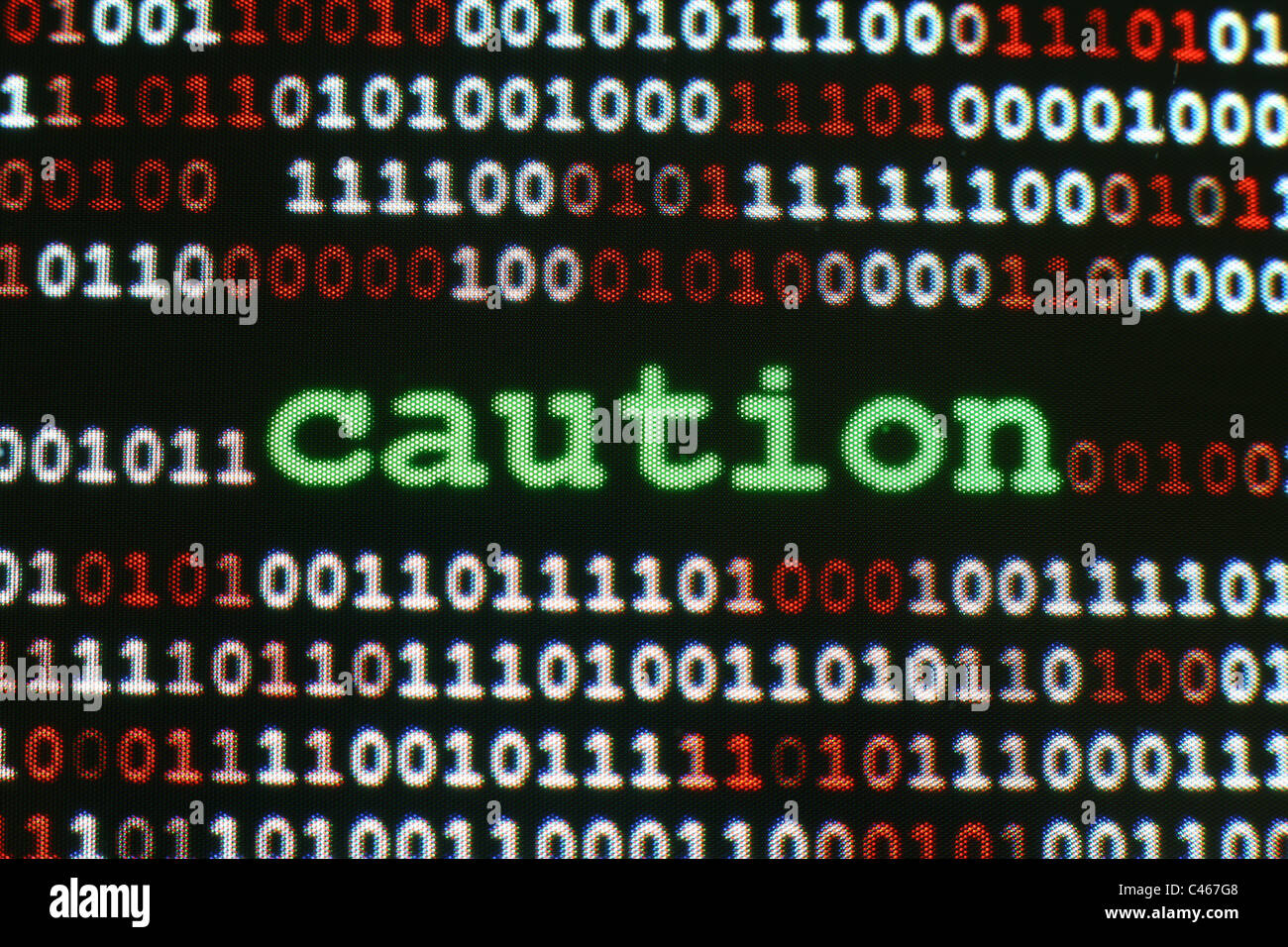 Computer-Bildschirm mit Binär-code Stockfoto