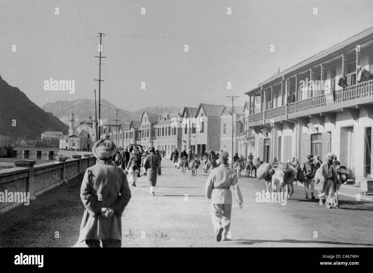 Straßenszene in Kabul, 1936 Stockfoto