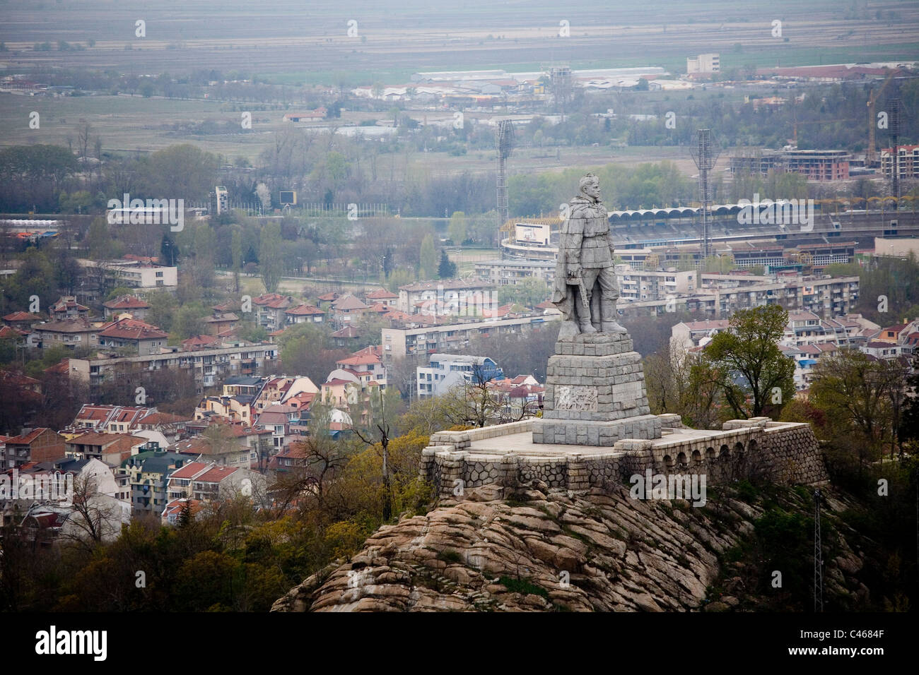 Luftaufnahme von Weltkrieg zwei Denkmal in der Nähe der Stadt von Plovdiv Stockfoto
