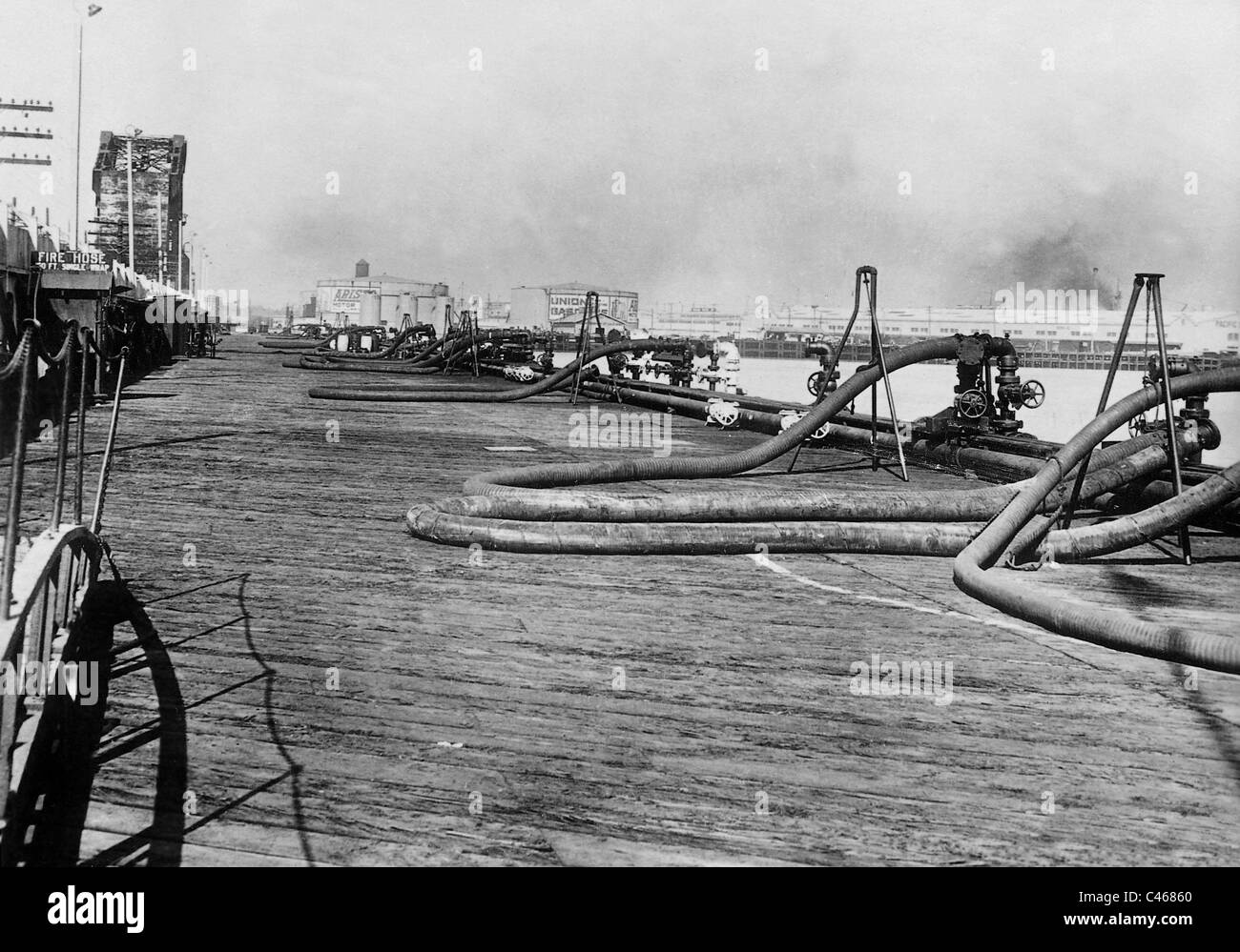 Öl-Hafen von Los Angeles während der großen Depression, 1933 Stockfoto