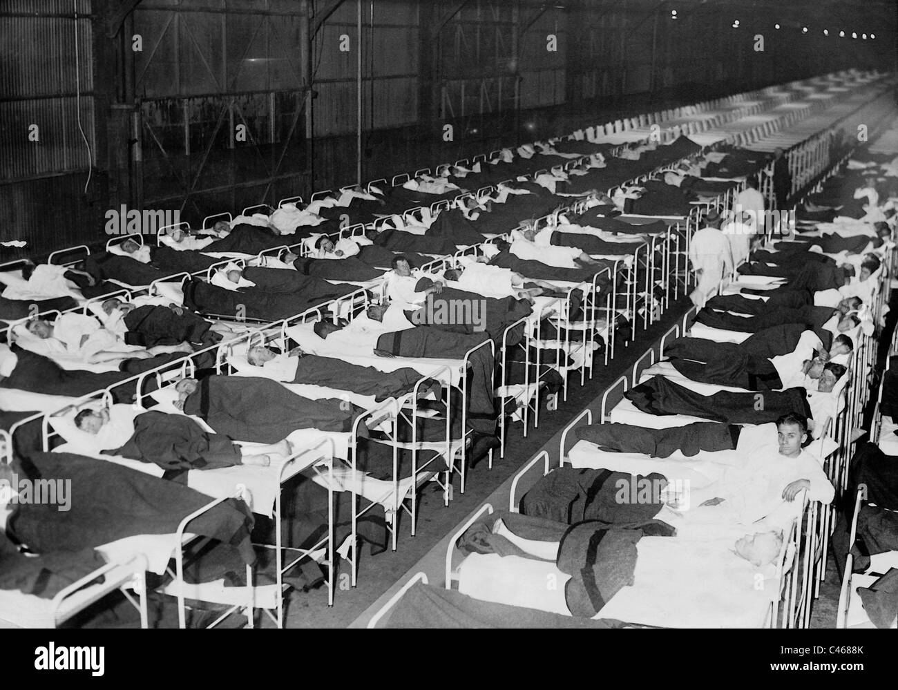 Wohnheime für Arbeitslose während der großen Depression 1930 Stockfoto