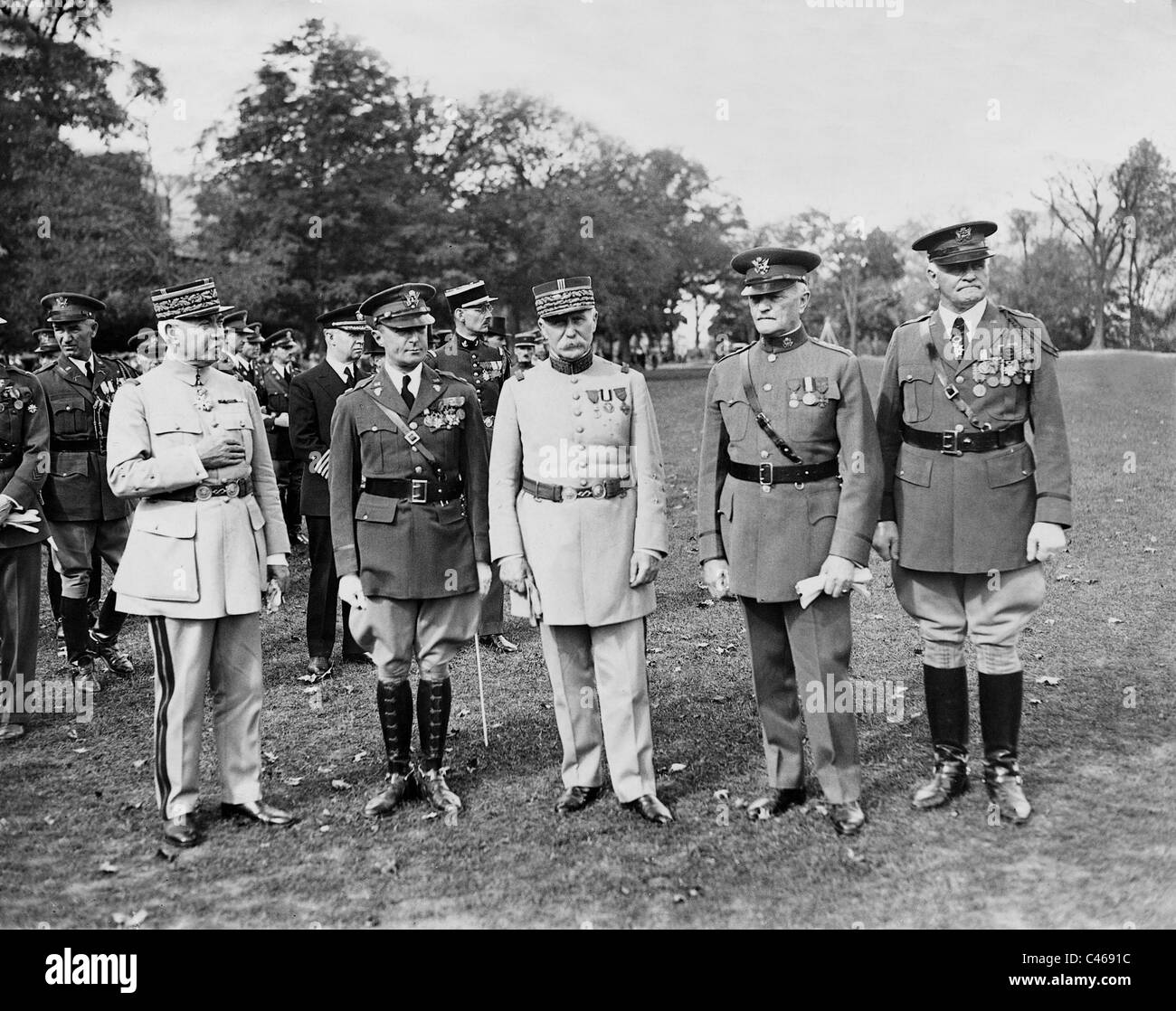 Henri Philippe Pétain und John Pershing in West Point, 1931 Stockfoto