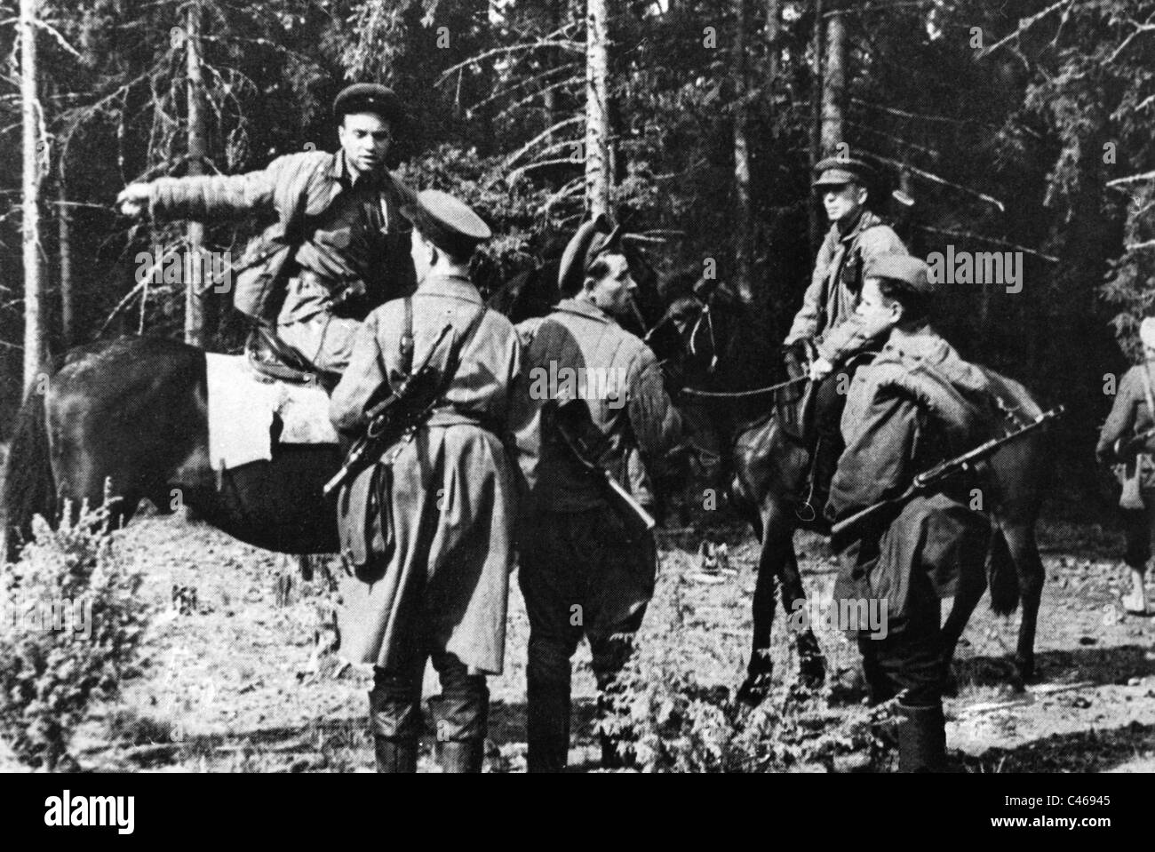 Zweiter Weltkrieg: Russische Partisanen in der besetzten Sowjetunion Stockfoto