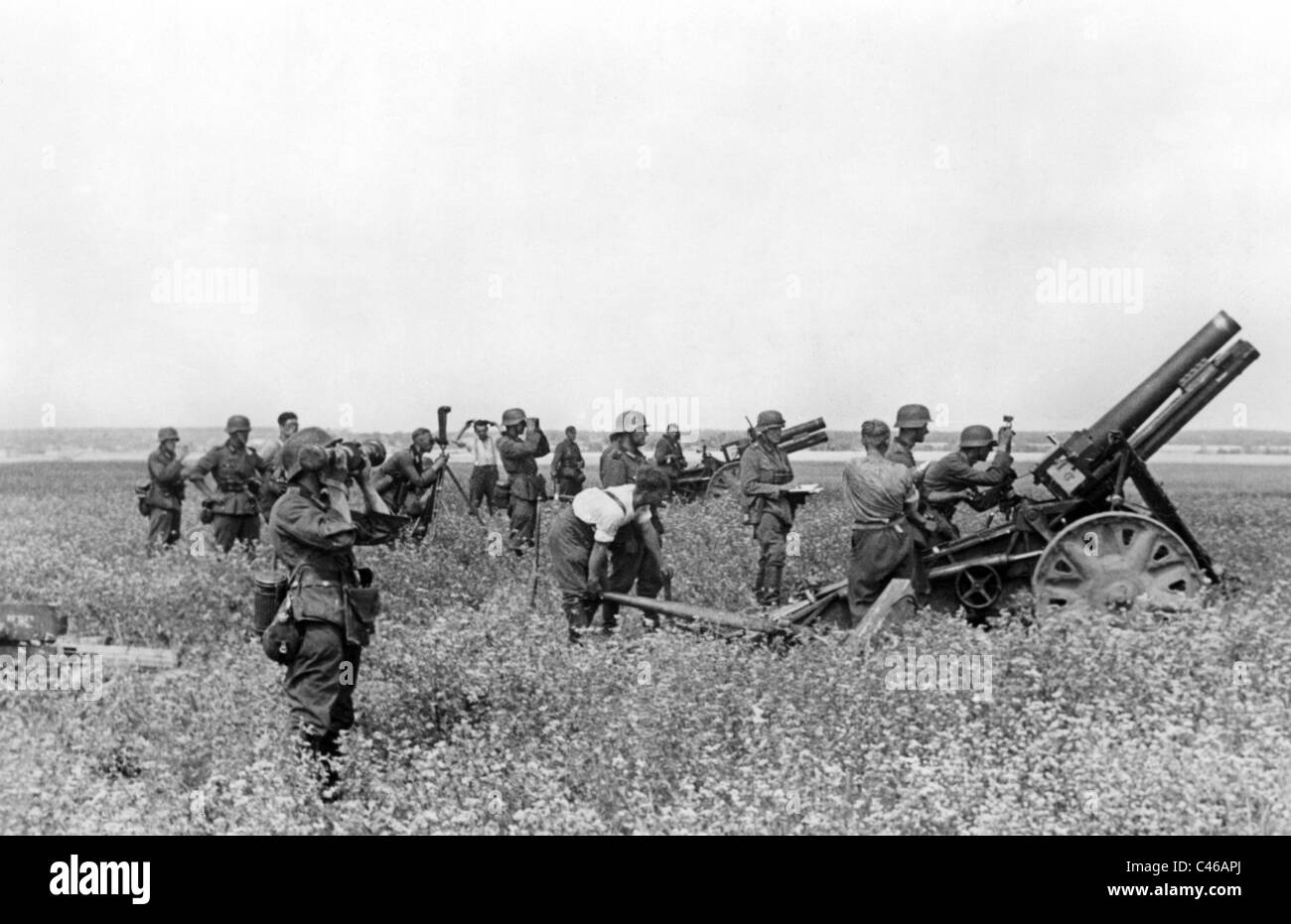 Zweiter Weltkrieg: Deutsche Artillerie Stockfoto