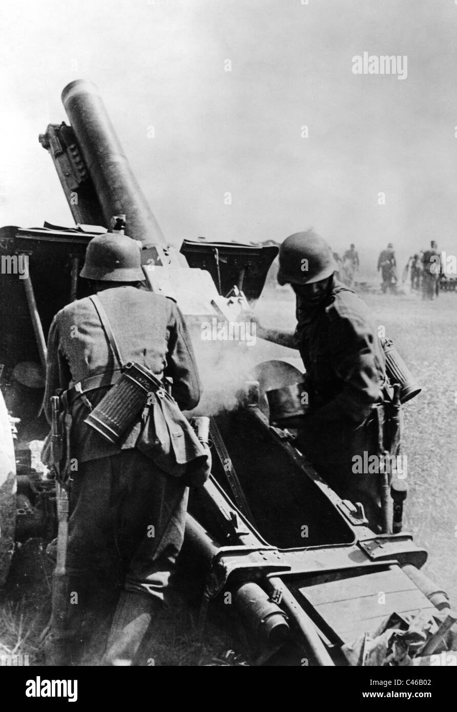 Zweiter Weltkrieg: Deutsche Artillerie Stockfoto
