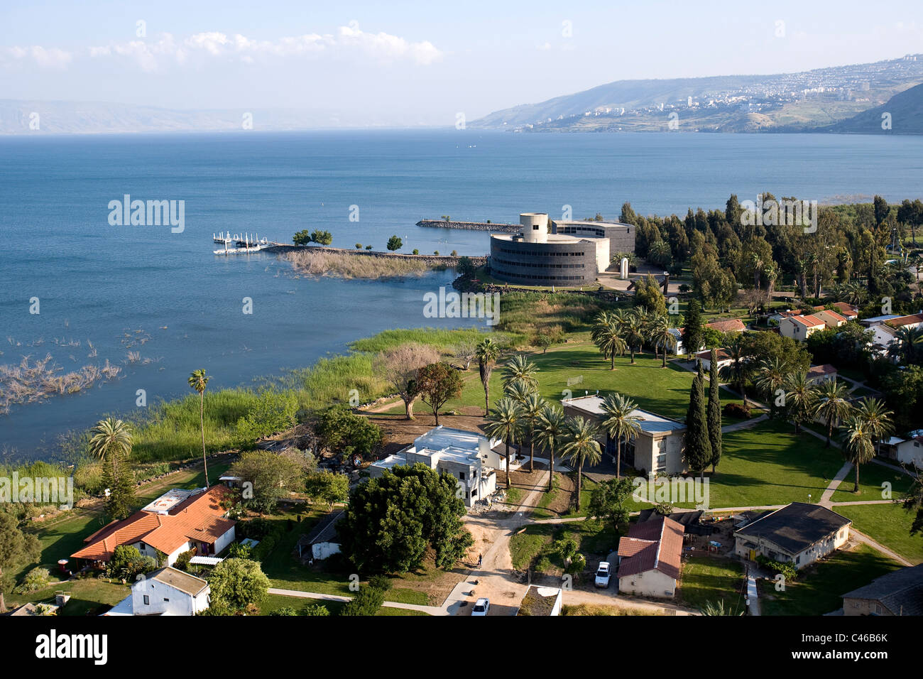 Luftbild der Kibutz Ginosar nahe dem See Genezareth Stockfoto