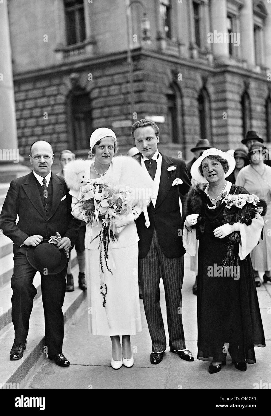 Hochzeit von Carl Adlon, 1932 Stockfoto