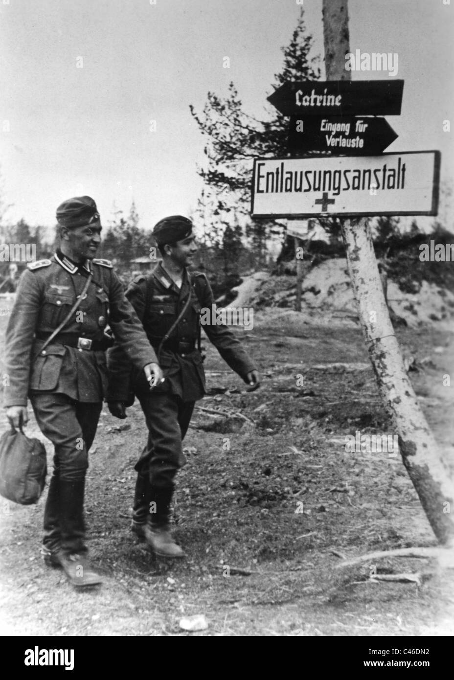 Zweiter Weltkrieg: Entlausung bei deutschen Wehrmacht Stockfoto