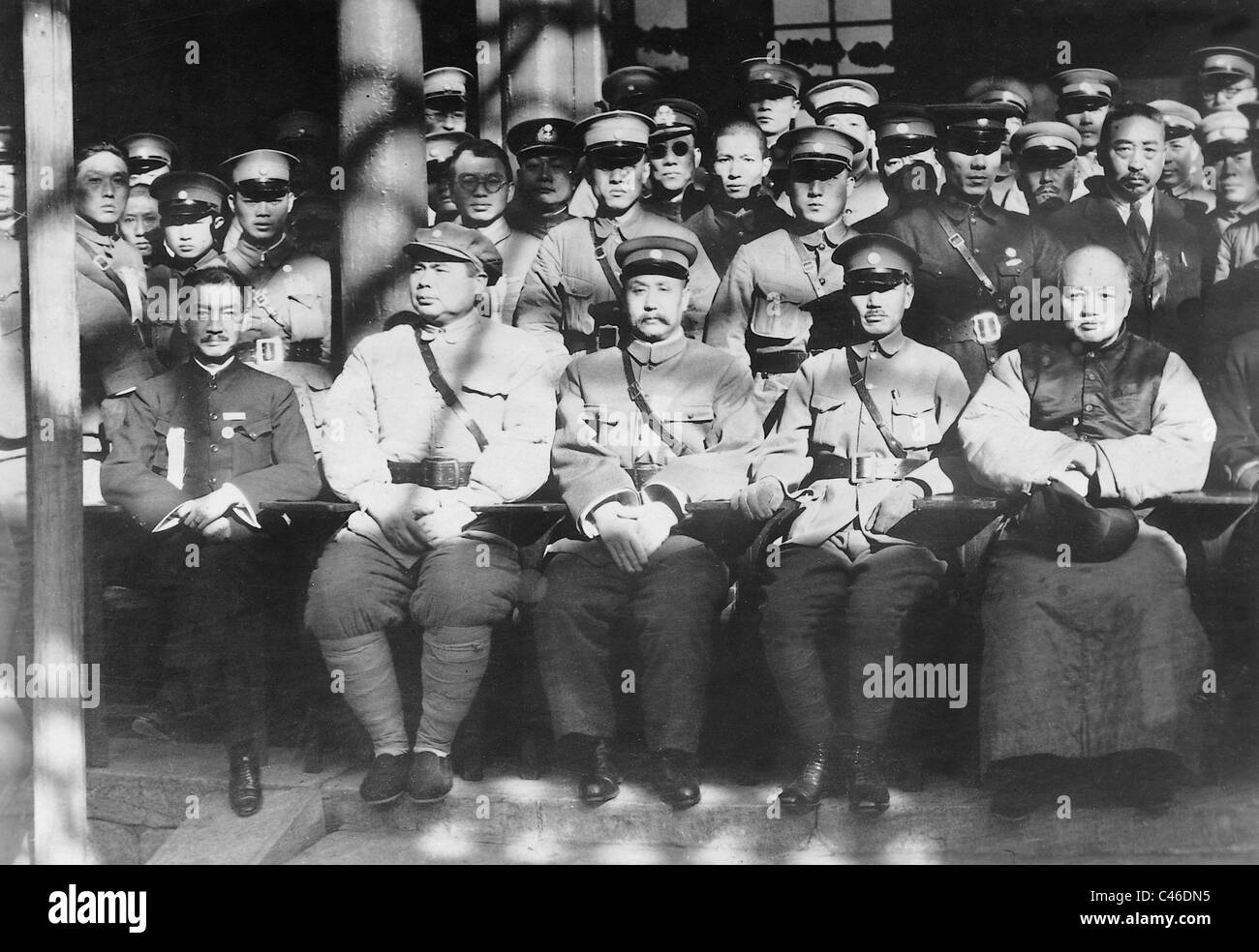 Chiang Kai-Shek trifft sich mit Generälen und Politikern in Nanking, 1929 Stockfoto