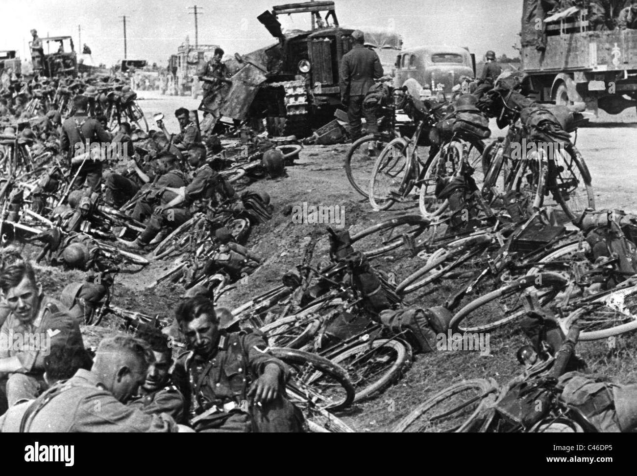 Zweiter Weltkrieg: Deutsche Fahrrad Infanterie Stockfoto