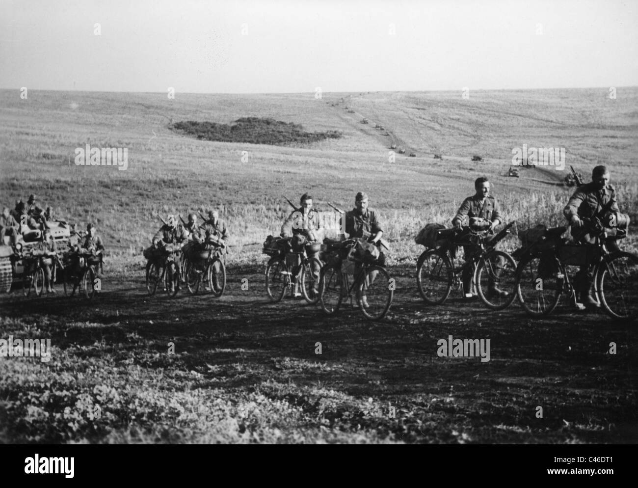 Zweiter Weltkrieg: Deutsche Fahrrad Infanterie Stockfoto