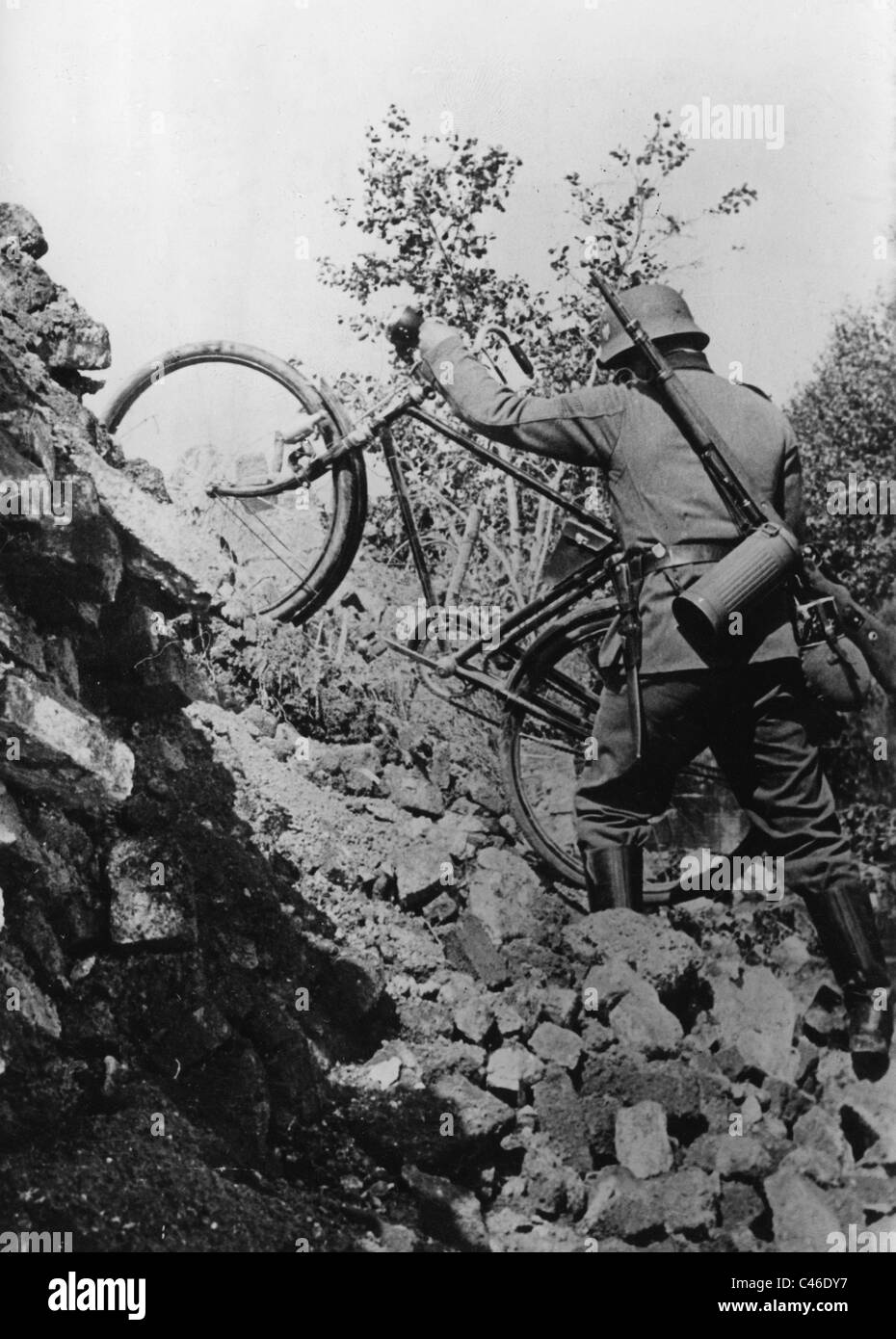 Zweiter Weltkrieg: Deutsche Fahrrad Infanterie Stockfoto