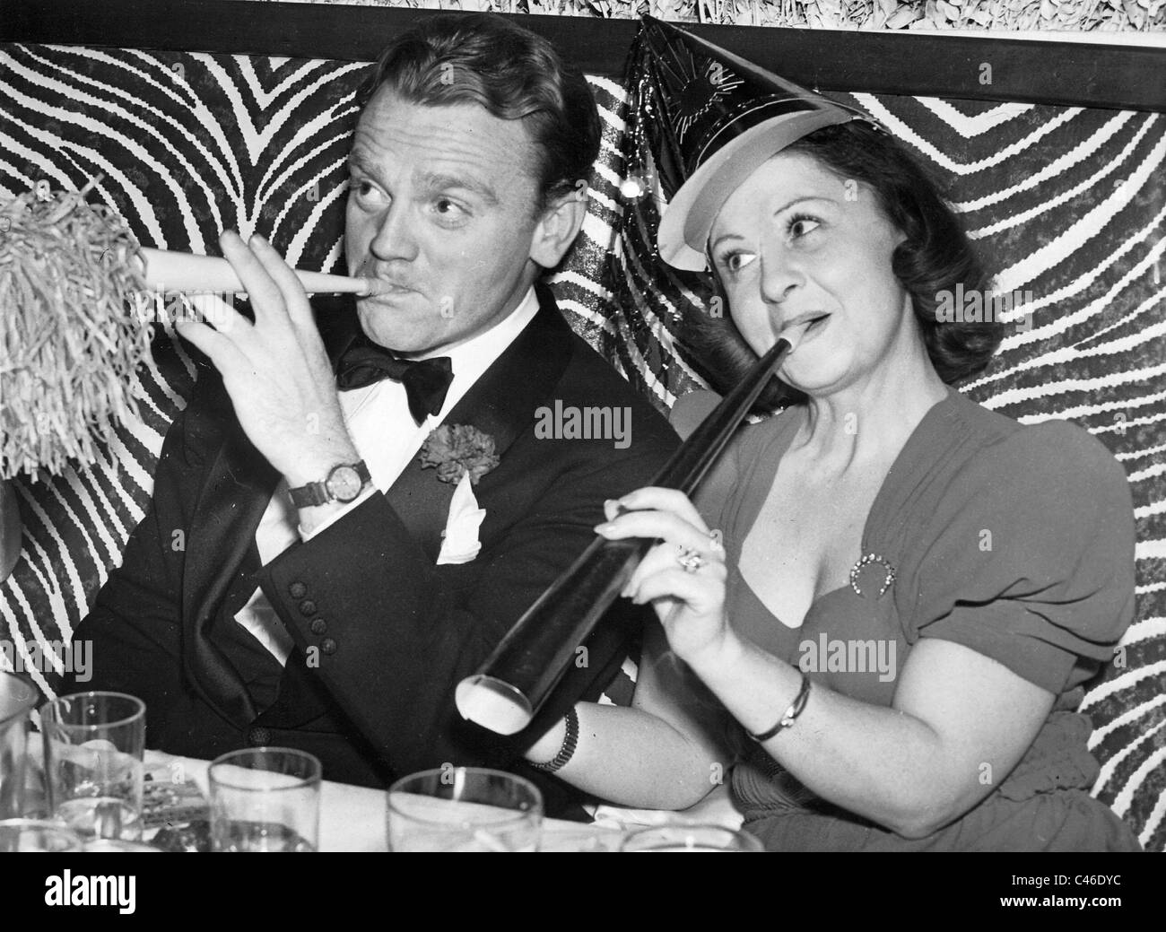 James Cagney und seine Frau Willard Vernon am Silvester, 1938 Stockfoto