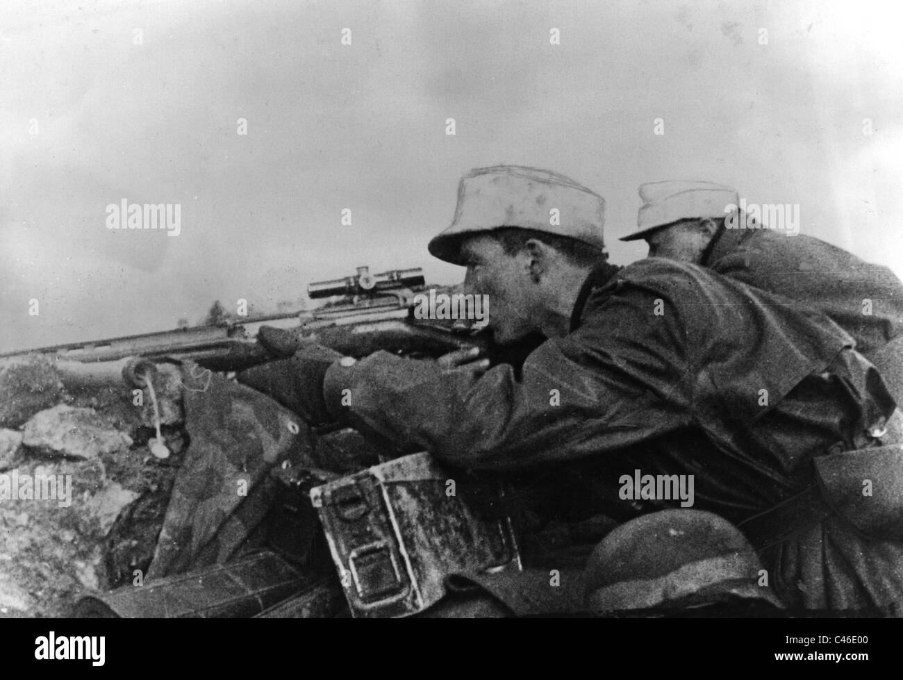Zweiter Weltkrieg: Deutsche Scharfschützen Stockfoto