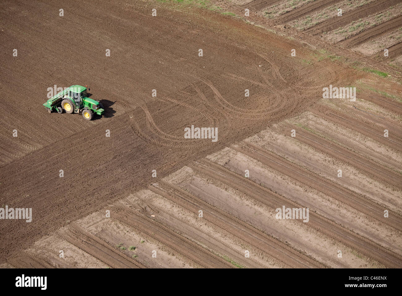 Luftaufnahme der Landwirtschaft Felder der Dan Metropole Stockfoto