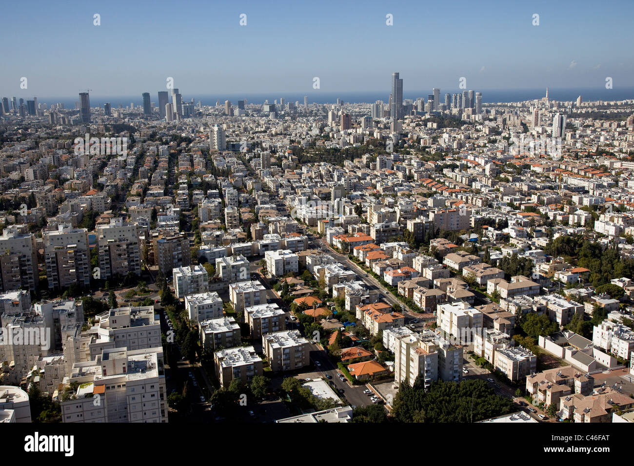 Luftaufnahme von der Stadt Ramat Gan in der Dan-Metropole Stockfoto