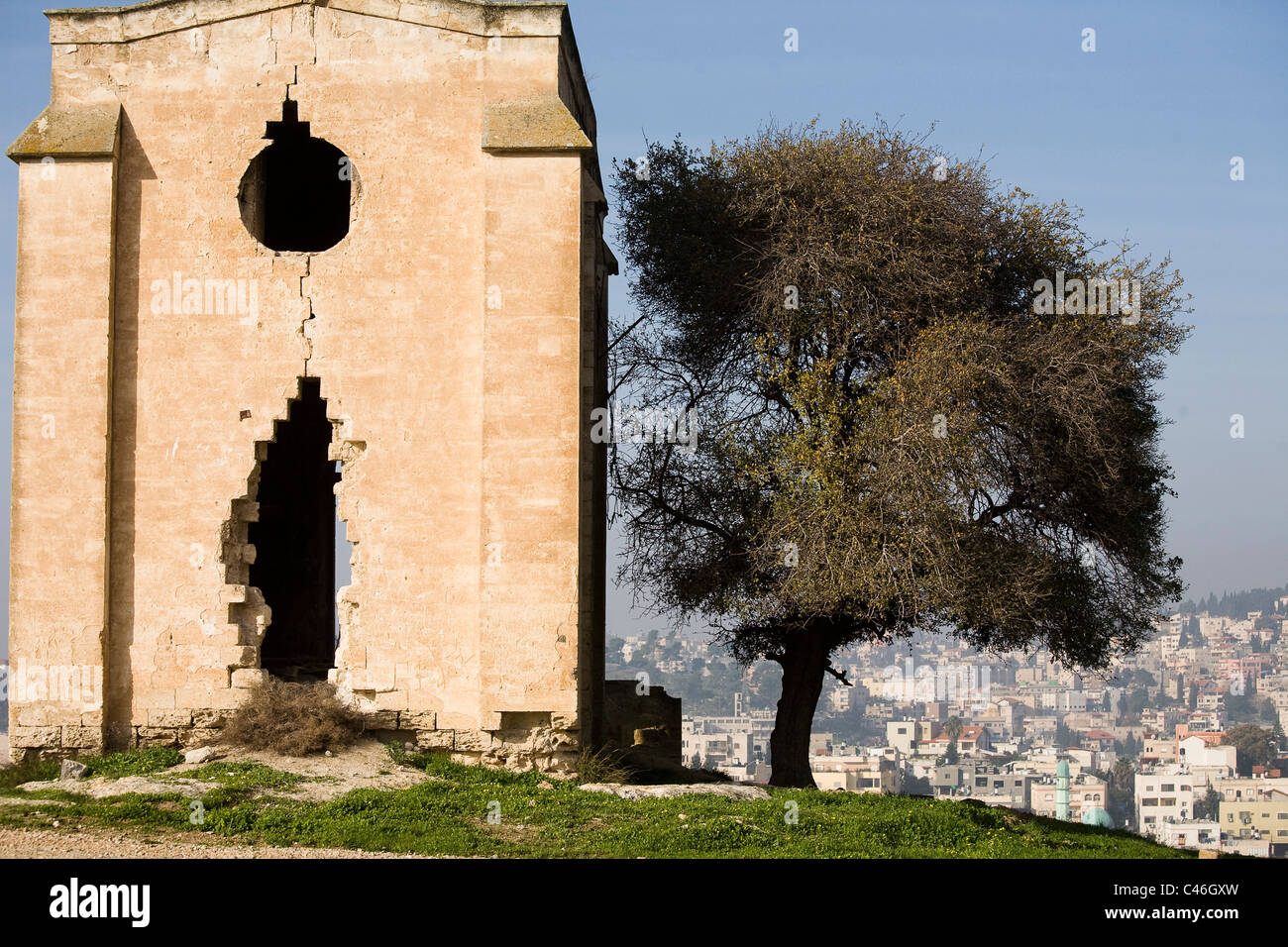 Foto von der zerstörten Marienkirche Angst in der Nähe von der Stadt Nazareth in die unteren Galiläa Stockfoto