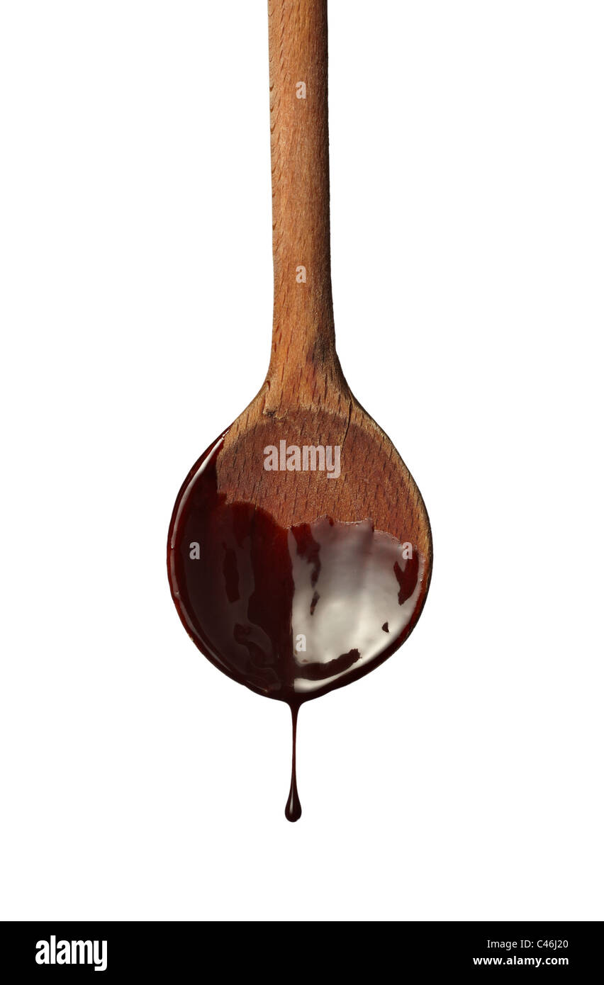 Nahaufnahme von Schokolade Sirup Stockfoto