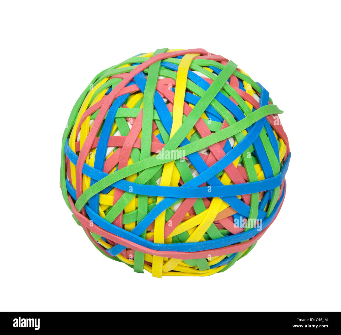 Multi-farbigen Ball von Gummibändern, umfasst Beschneidungspfad Stockfoto