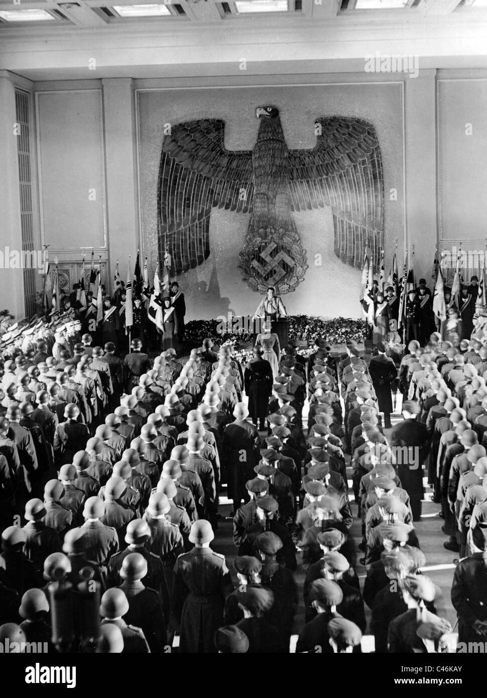 Zweiter Weltkrieg: Hermann Göring Stalingrad Rede am 30.01.1943 in Berlin-Reich-Luft-Ministerium und Joseph Goebbel S Stockfoto