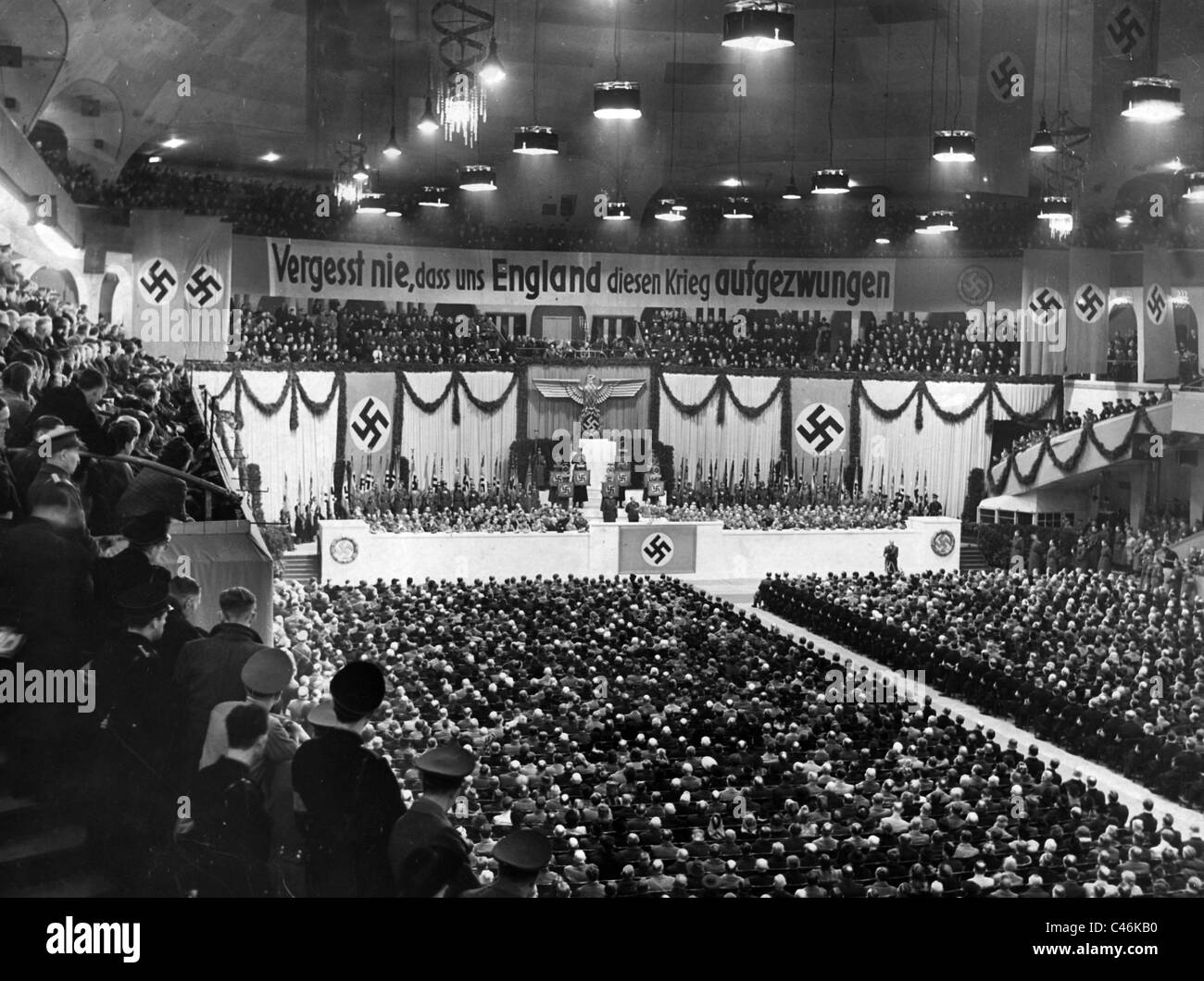 Zweiter Weltkrieg: Hermann Göring Stalingrad Rede am 30.01.1943 in Berlin-Reich-Luft-Ministerium und Joseph Goebbel S Stockfoto