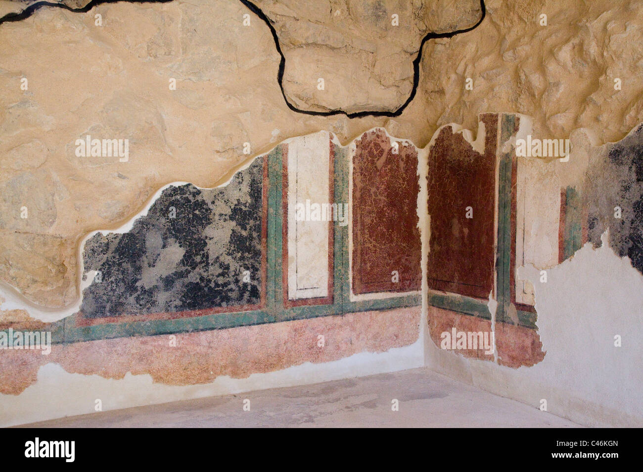 Foto eines alten Raum in der archäologischen Stätte von Masada Stockfoto