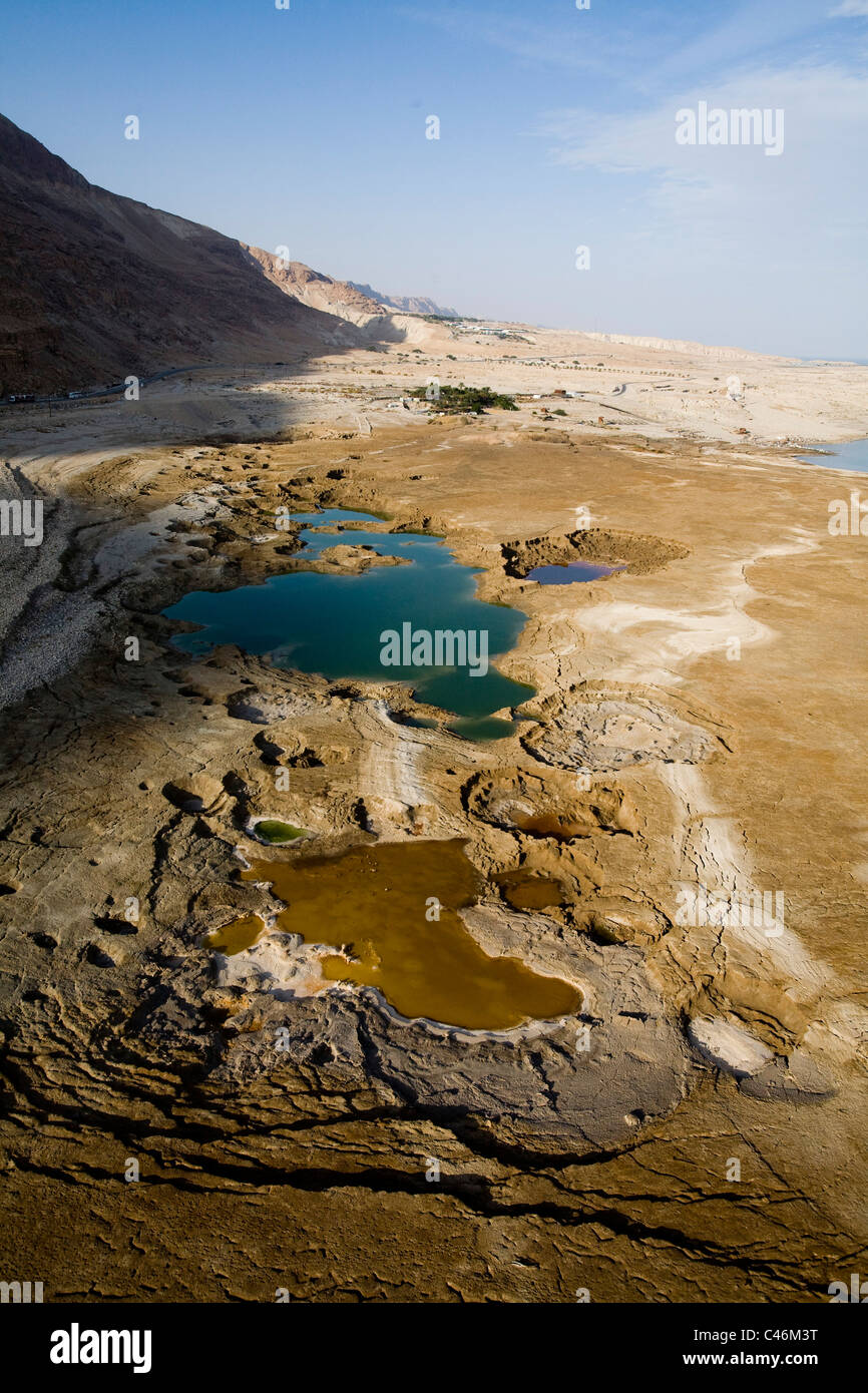 Abstrakte Sicht von Naturbrücken im Toten Meer Stockfoto