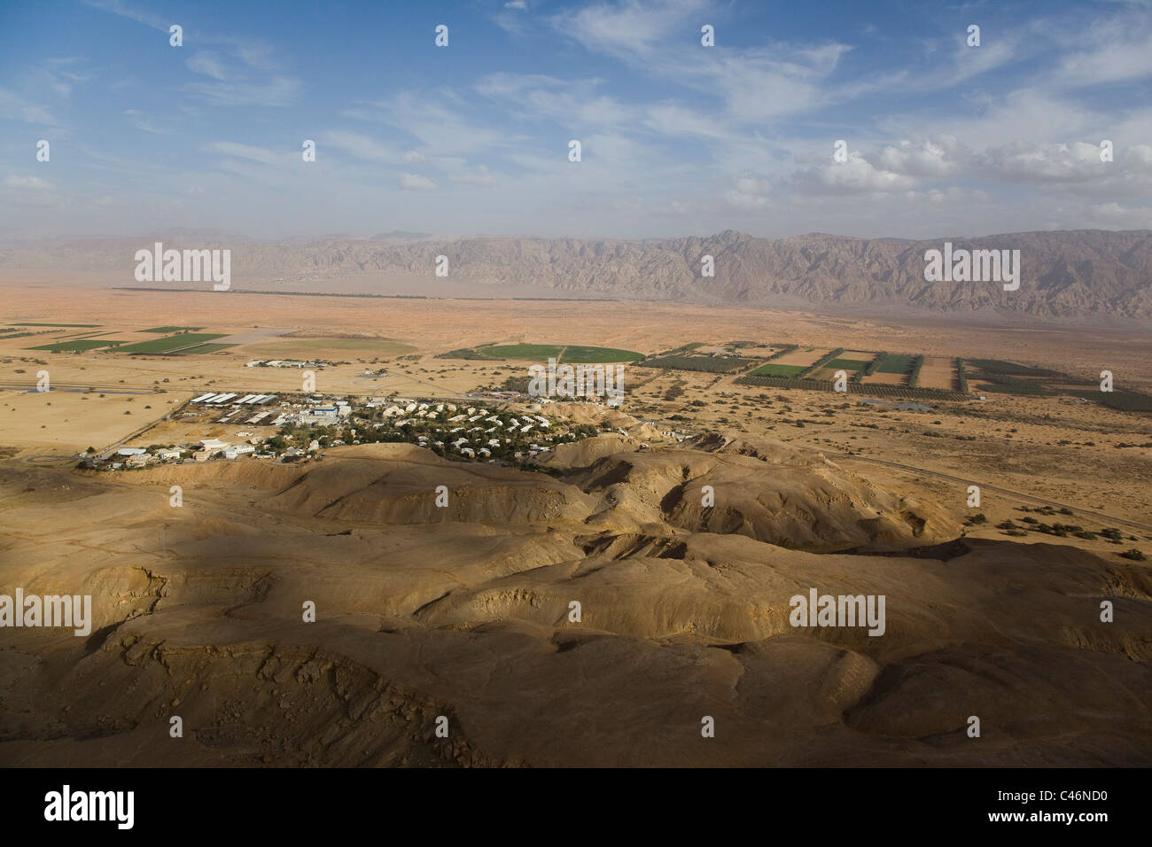 Luftbild der Kibutz Yotvata in der Arava Stockfoto