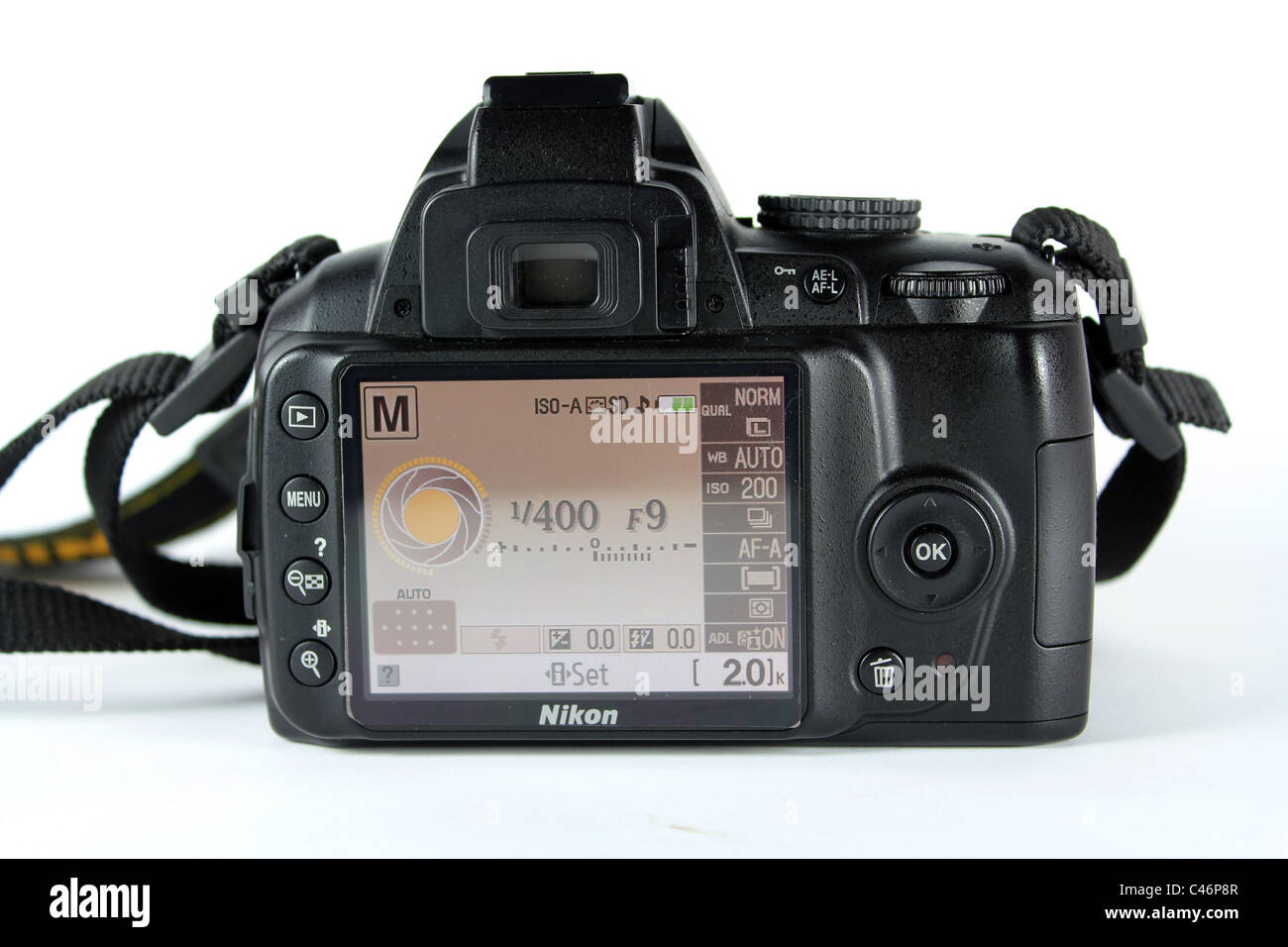 LCD-Display von einer DSLR-Kamera Stockfoto