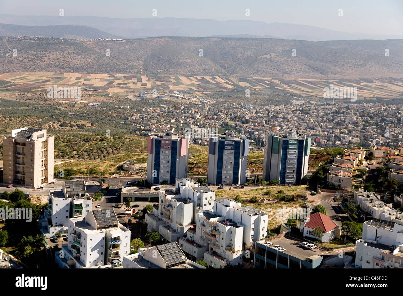 Luftaufnahme von Nazerat ' Illit in den unteren Galiläa Stockfoto