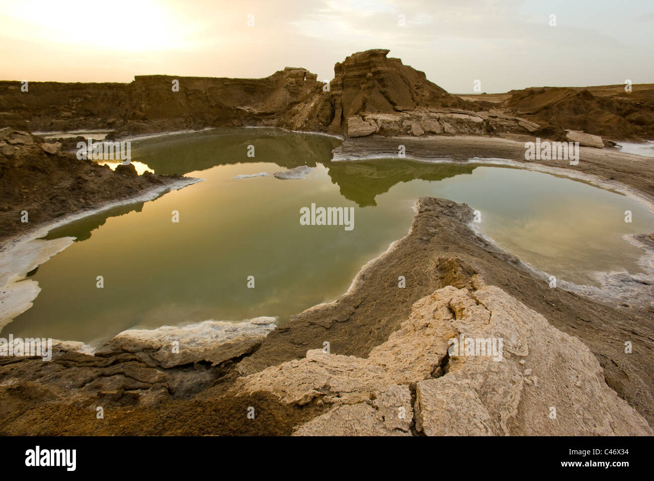 Foto von der Landschaft des Toten Meeres Stockfoto