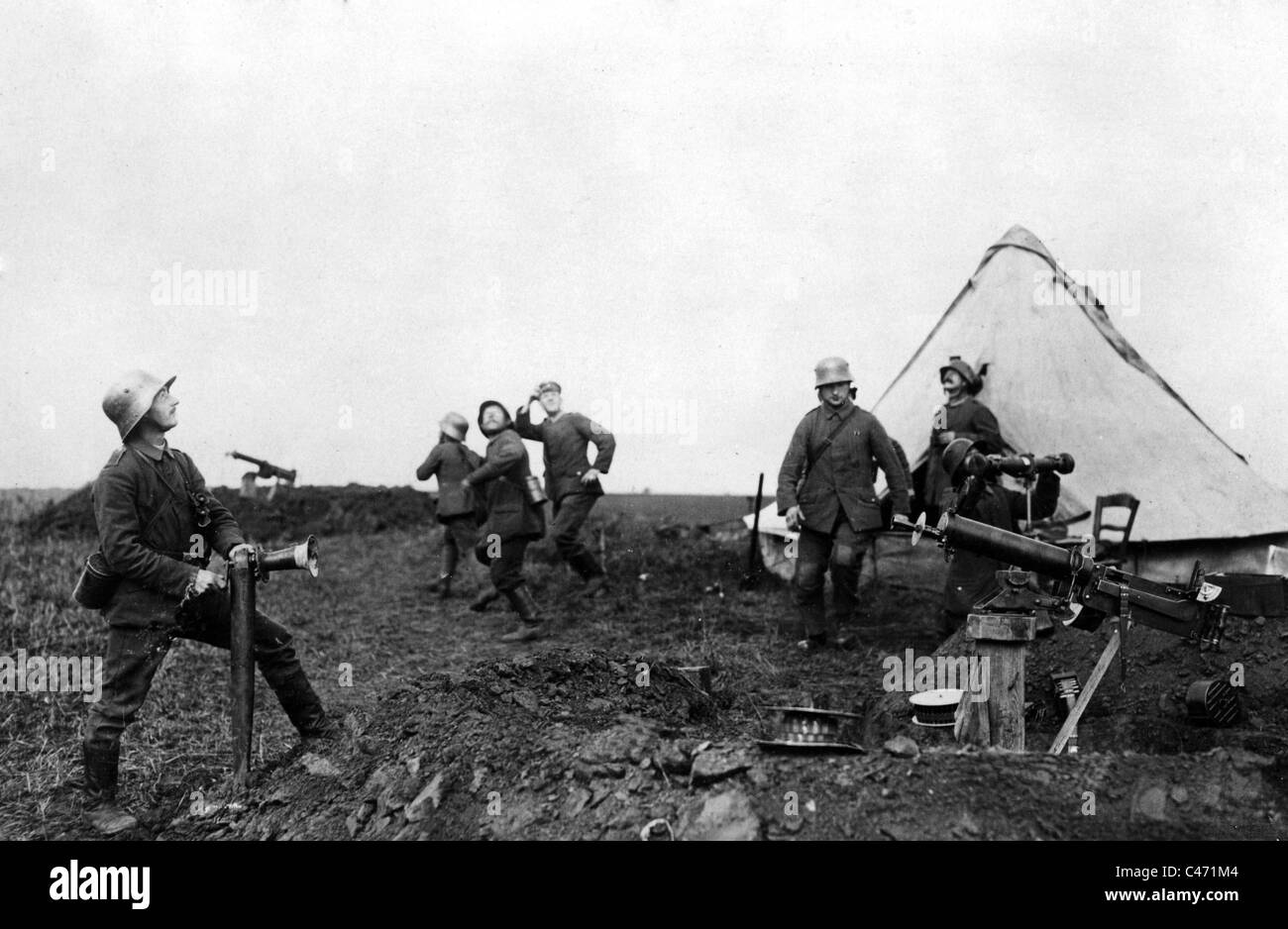 Deutsche Anti-Aircraft Kriegsführung, 1918 Stockfoto