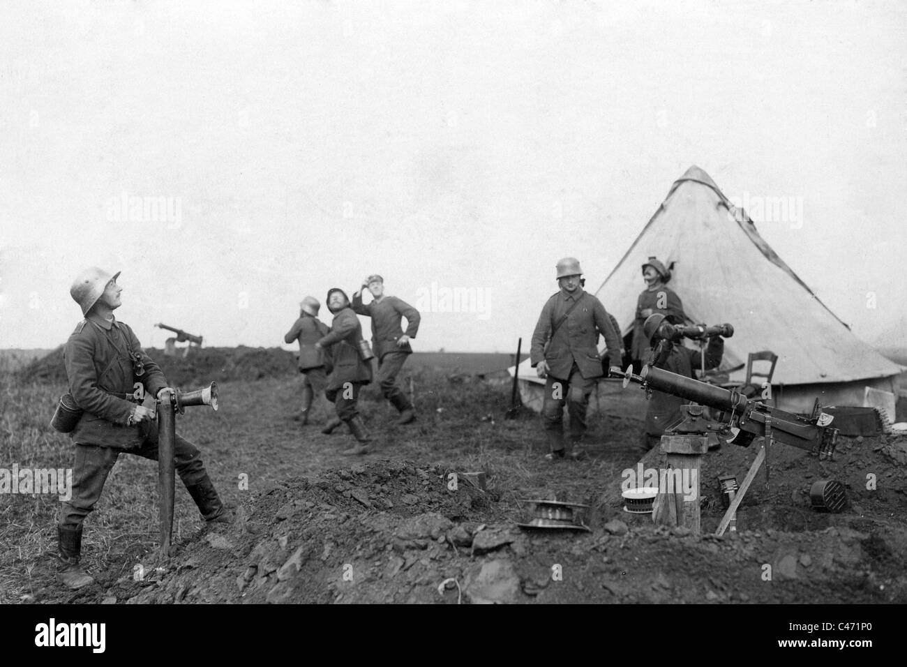 Erster Weltkrieg: Deutsche Anti-Aircraft Kriegsführung, 1914-1918 Stockfoto