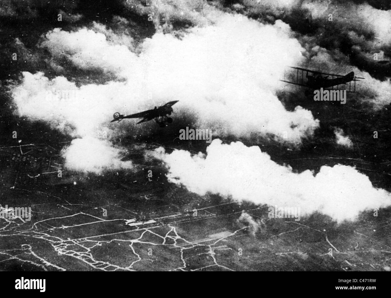 Aerial Kämpfe im ersten Weltkrieg 1914-1918 Stockfoto