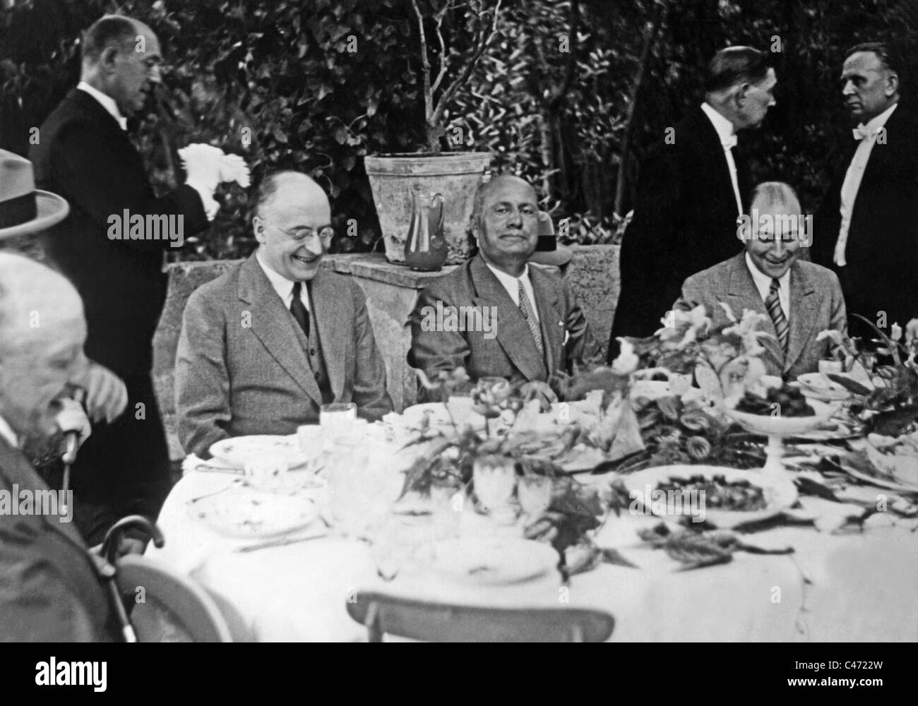 Heinrich Brüning, Benito Mussolini und Julius Curtius, 1931 Stockfoto