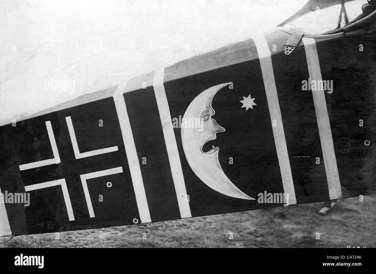 Malerei auf dem Rumpf eines deutschen Kämpfer, 1918 Stockfoto