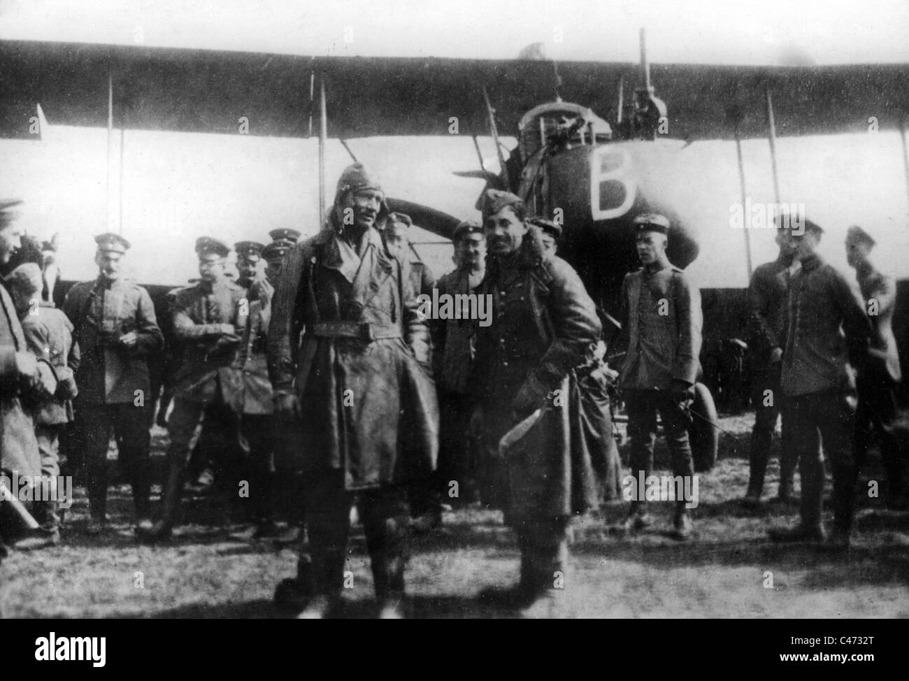 Gefangenen englischen Piloten im ersten Weltkrieg Stockfoto