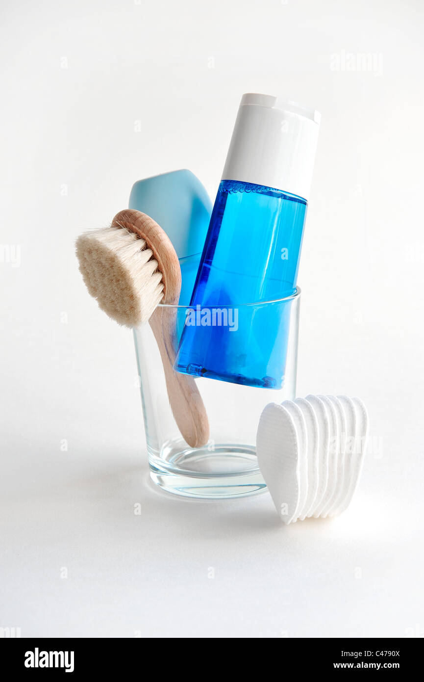 Hautpflege-Produkte in einem runden Glas Stockfoto