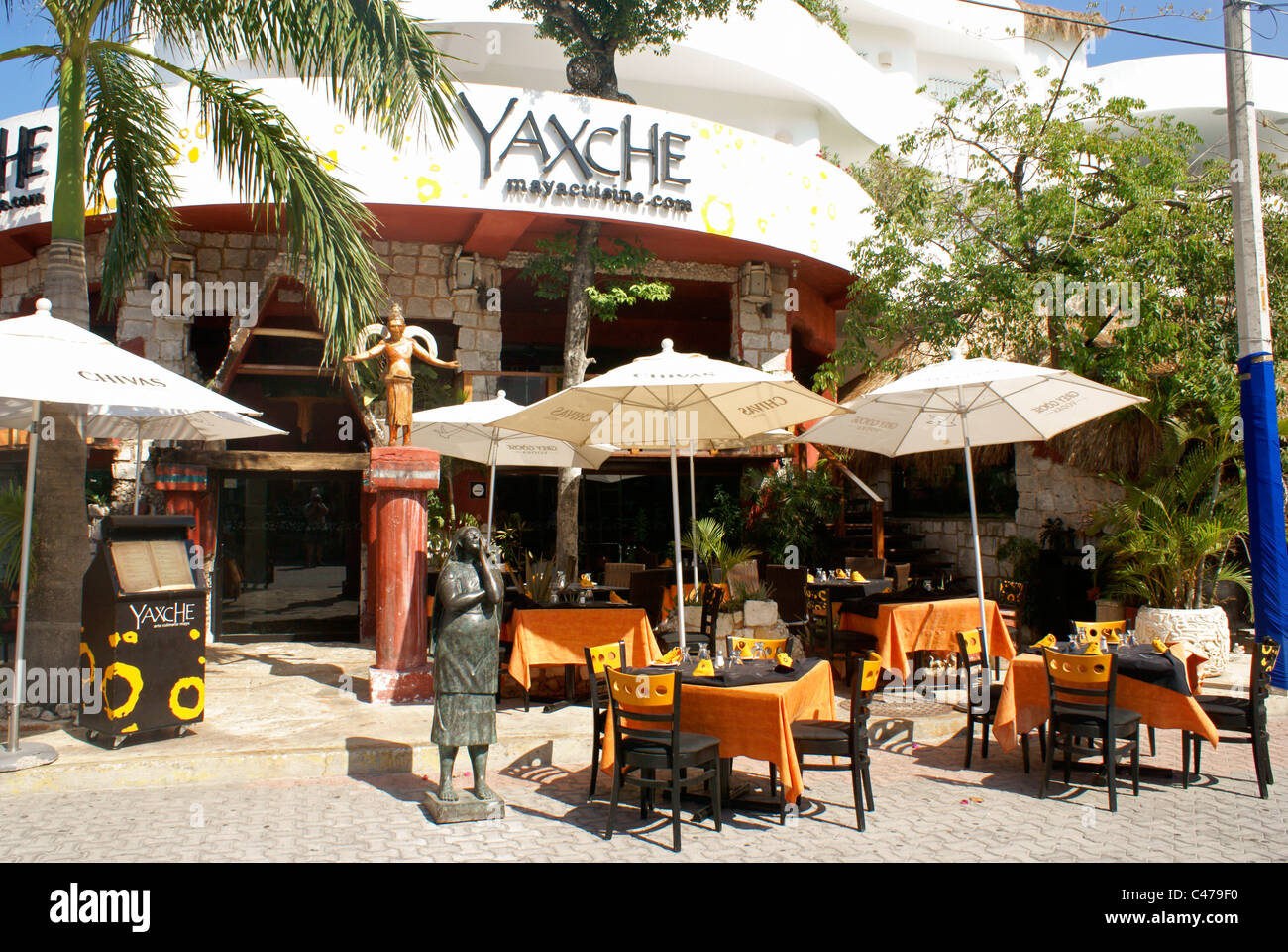 Yaxche Maya-Restaurant in Playa del Carmen, Riviera Maya, Quintana Roo, Mexiko Stockfoto