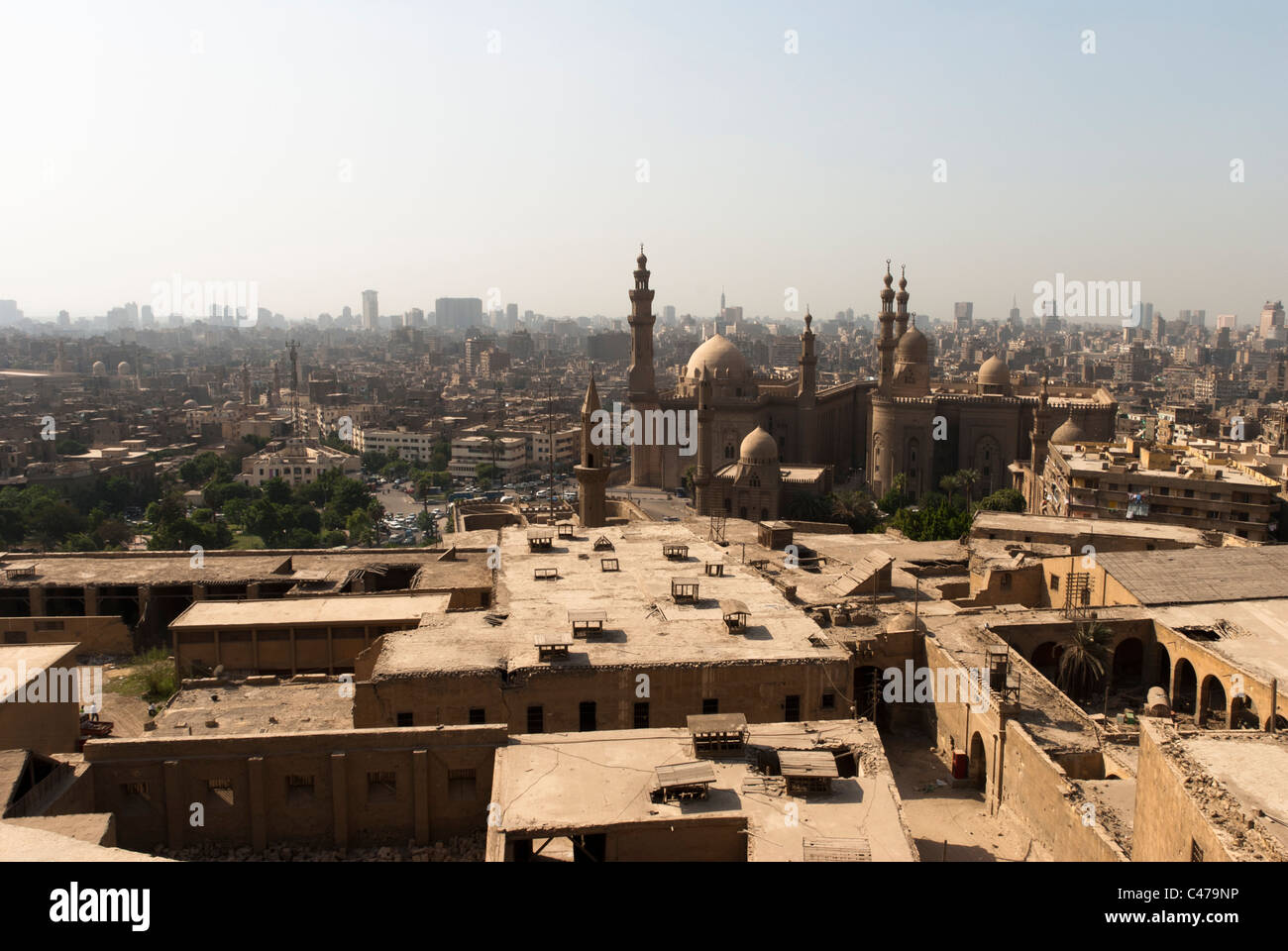 Sultan-Hassan-Moschee und El Rifai Moschee - Kairo, unteren Ägypten Stockfoto