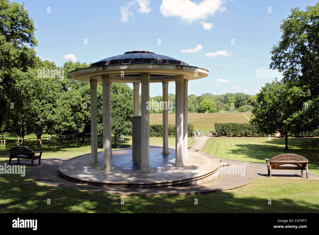 Runnymede Memorial Website der Versiegelung der Magna Carta von König John im Jahre 1215. Surrey England UK Stockfoto