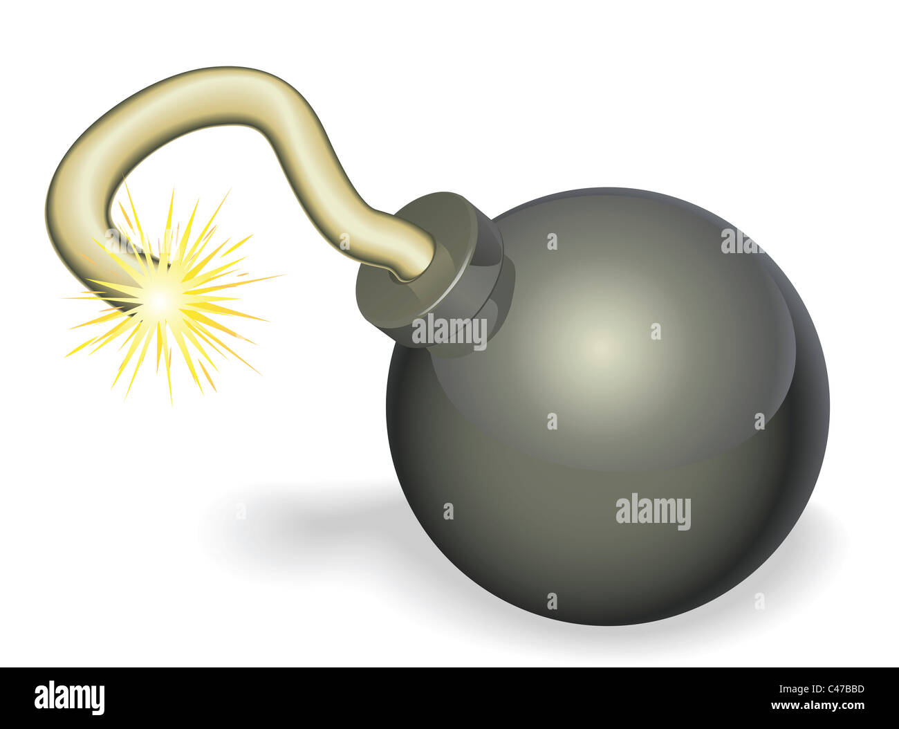 Retro-Cartoon Kirschbombe Stil Zeitbombe mit beleuchteten Sicherung Abbrennen Stockfoto