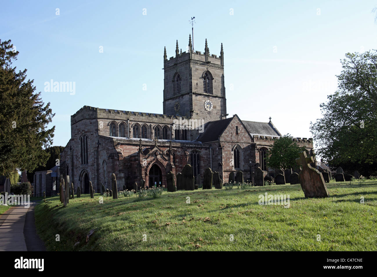 St.-Lorenz-Kirche, Gnosall, Staffordshire Stockfoto
