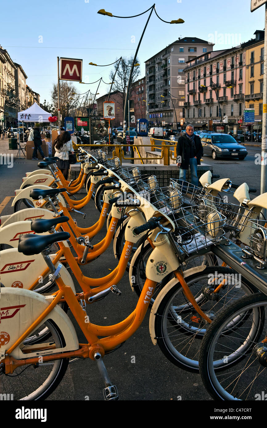 BikeMI, mieten Sie ein Fahrrad in Mailand, Lombardei, Italien Stockfoto