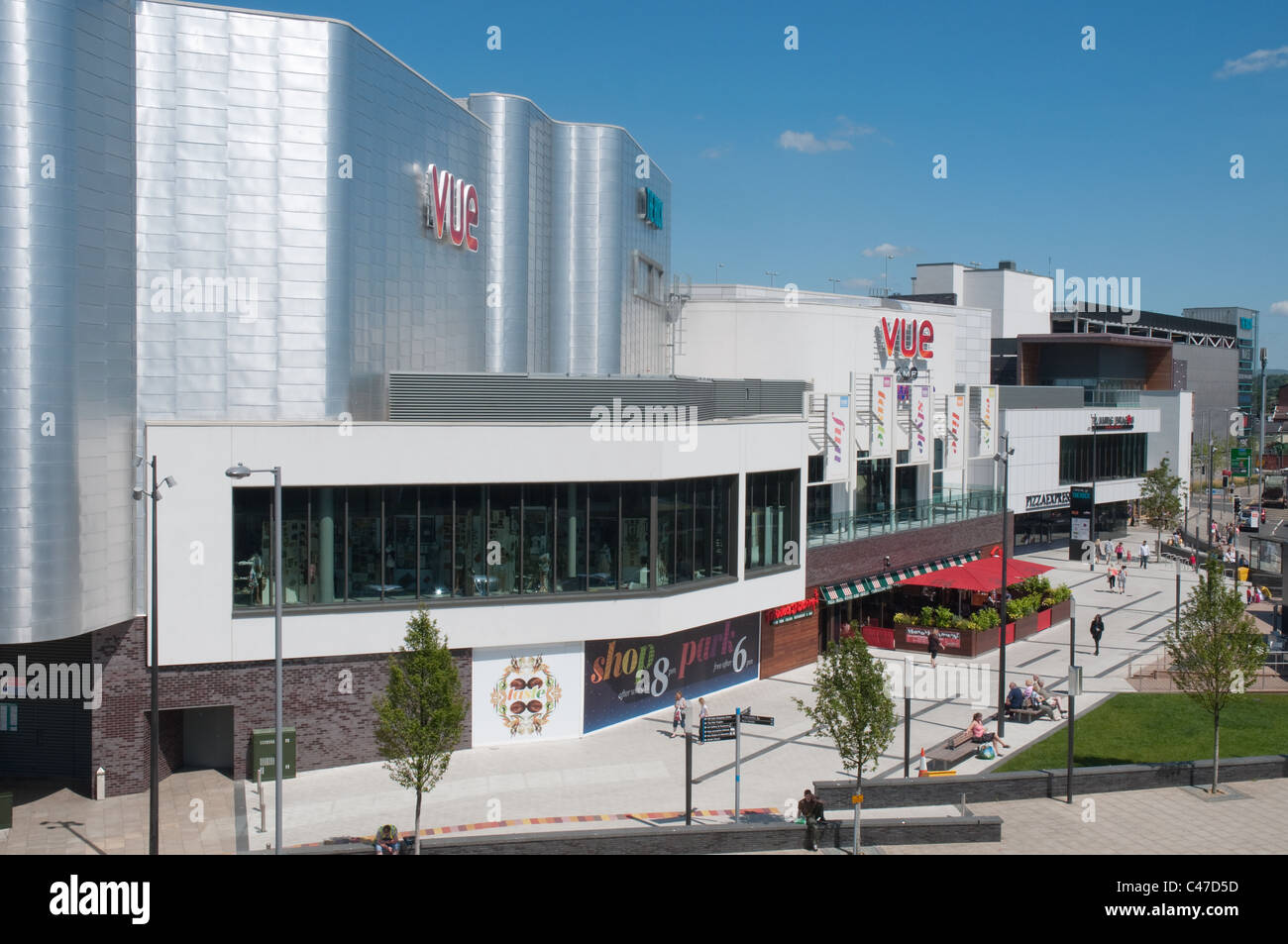 Der Rock, Bury, größere Manchester.Opened im Jahr 2010 der Komplex beherbergt Geschäften, Kino, Unterhaltung und Restaurants. Stockfoto