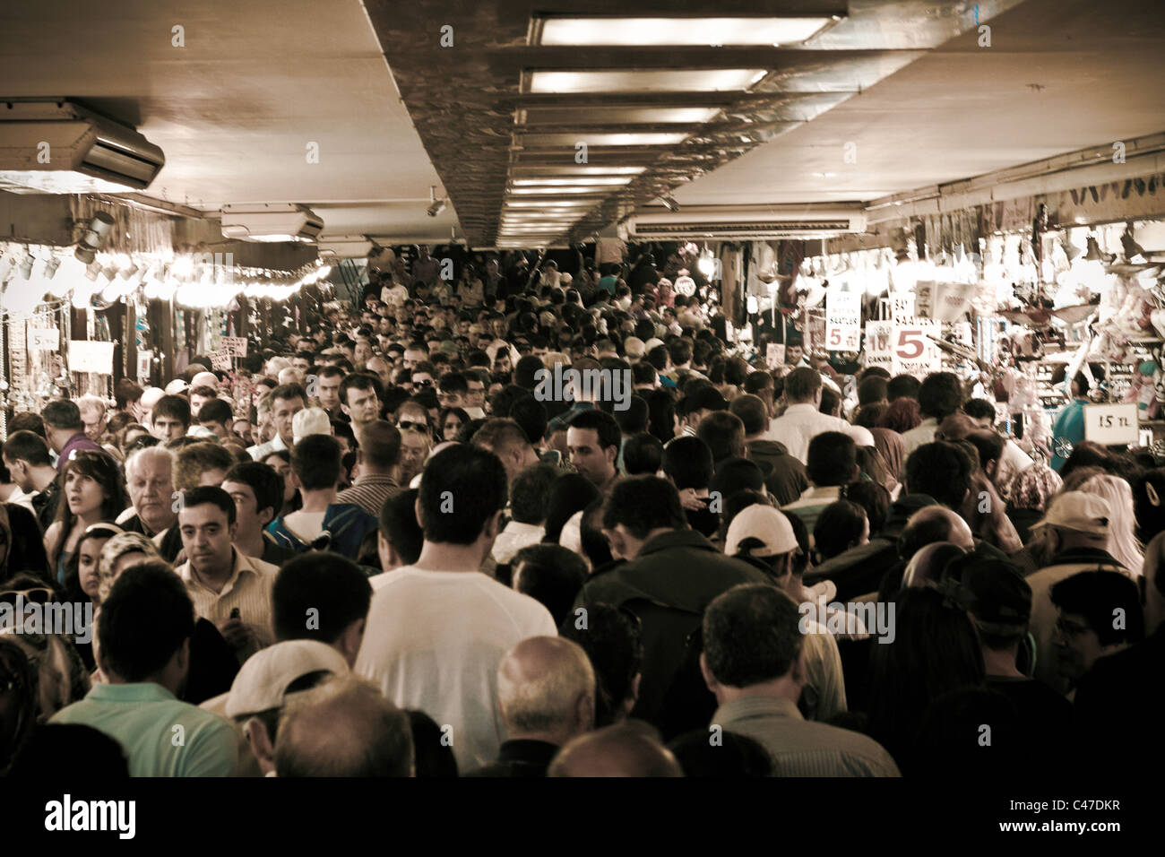 Gepackte u-Bahn, Istanbul Stockfoto